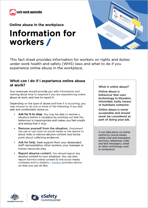 Workplace safety guidance eSafety Commissioner